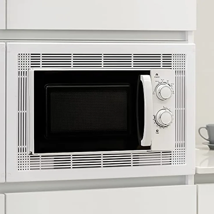 Emuca 8934715 Rahmen zum Einlassen von Mikrowellen in Möbel mit 60 cm aus weißem Kunststoff, 6 – Bild 4