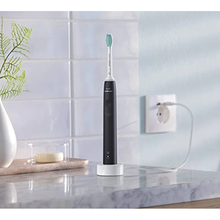 Philips Sonicare 3100 Series Elektrische Schallzahnbürste mit Drucksensor und BrushSync-Technologie, schwarz (Modell HX3673/14) – Bild 3