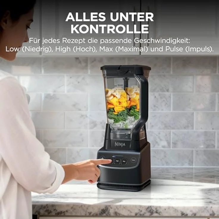 NINJA Mixer UltraCrush BP201EU, Standmixer mit hochleistungsfähigem Motor und Auto-iQ-Programmen – Bild 6