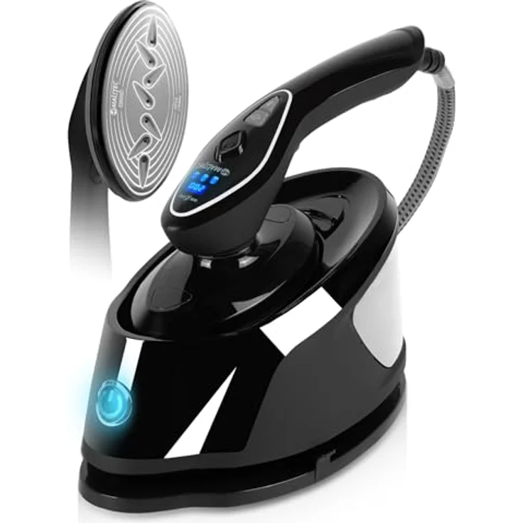 MalTec Dampfbügelstation SteamCare2500W, Dampfbügeleisen Vorheizen 40s, Drehung 90° Dampfreiniger, 35g/min Dampfaustritt - Weiß – Bild 1