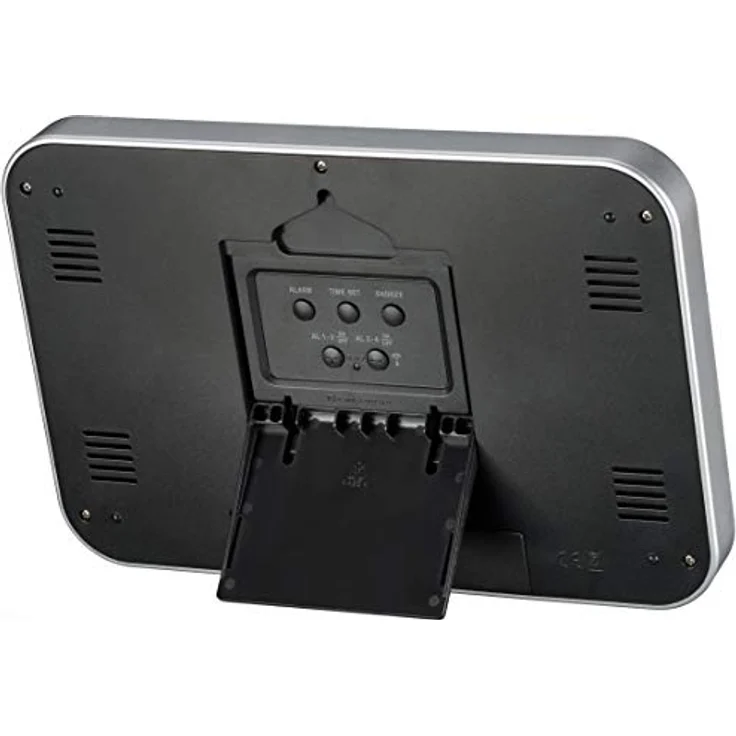 Optus digitale Wanduhr MyTime MC LCD Wand Tischuhr 225x150mm mit Thermometer, silber – Bild 4