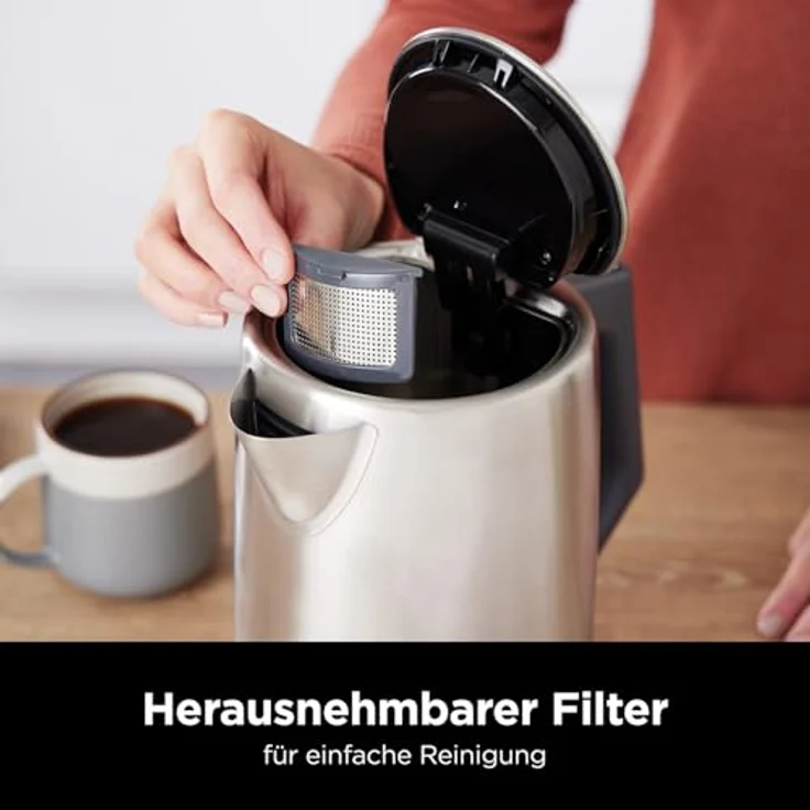 Ninja KT201EU Wasserkocher, 3000 Watt, 1,7 Liter, Temperaturregelung, Warmhaltefunktion, edelstahl – Bild 4