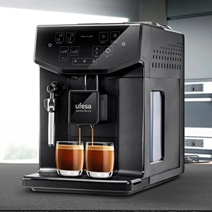 Ufesa Barista Kaffeemaschine mit Mahlwerk, Kaffeevollautomat mit Milchaufschäumer, 20 Bar für Espresso und Cappuccino, Touchscreen-Panel, Espressomaschine mit einfacher reinigung, 2L Wassertank,1550 W – Bild 2