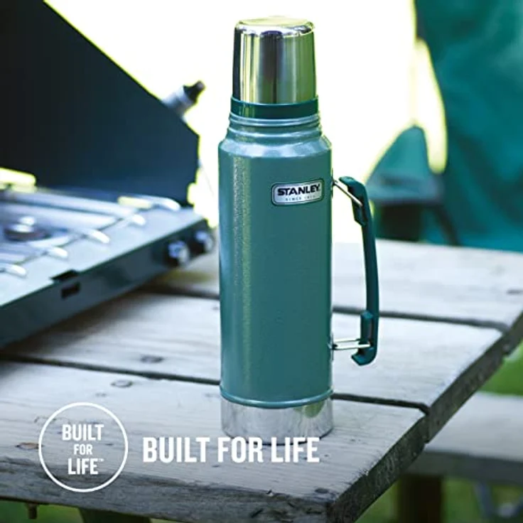 Stanley Legendary Classic Vakuum-Thermoskanne 1L, Hammertone Green, 18-8 Edelstahl Trinkflasche 1L, Vakuum-Isolierung, Auslaufsichere Thermosflasche, Integrierter Kaffeebecher Teekanne Thermo – Bild 6