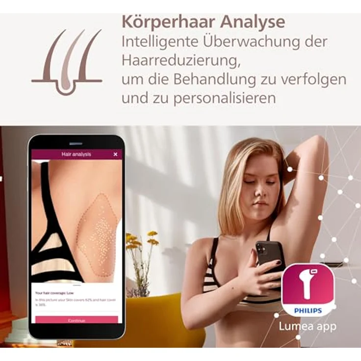 Philips Lumea IPL 9900 Series Haarentfernungsgerät BRI951/00, kabellos mit SenseIQ & SkinAI Technologie, 4 Aufsätzen für Körper, Gesicht & Präzisionsbereiche – Bild 4