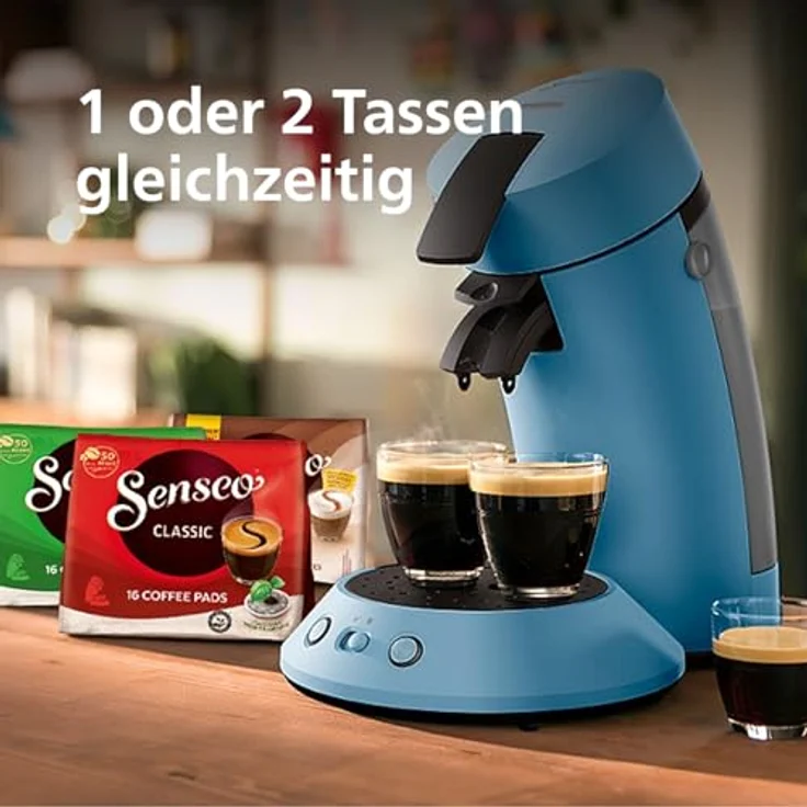 Philips SENSEO Kaffeemaschine, Kapselmaschine mit Kaffee Boost Technologie und Kaffeestärkewahl, Blau CSA210/00 – Bild 2