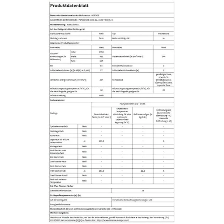 Hisense RS3P558NEIC, Side-by-Side Kühl-/Gefrierkombination mit 544 Litern, No Frost und manuellem Wasserspender, grau – Bild 12