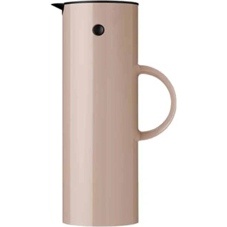 Stelton Isolierkanne EM77 - Doppelwandige Isolierkanne für heiße/kalte Getränke - Tee- & Kaffeekanne mit Glaseinsatz, Magnetverschluss, Schraubdeckel, Vintage-Design - 1 Liter, Heather – Bild 1
