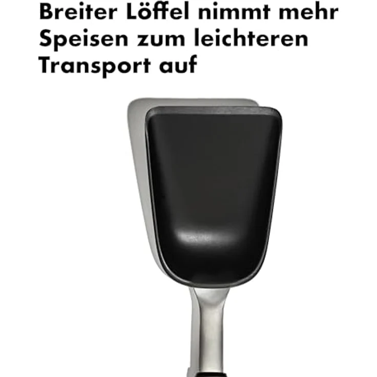 OXO Good Grips Pfannenschaufel, breiter Schaufelkopf mit abgerundeten Seiten, schwarz – Bild 3