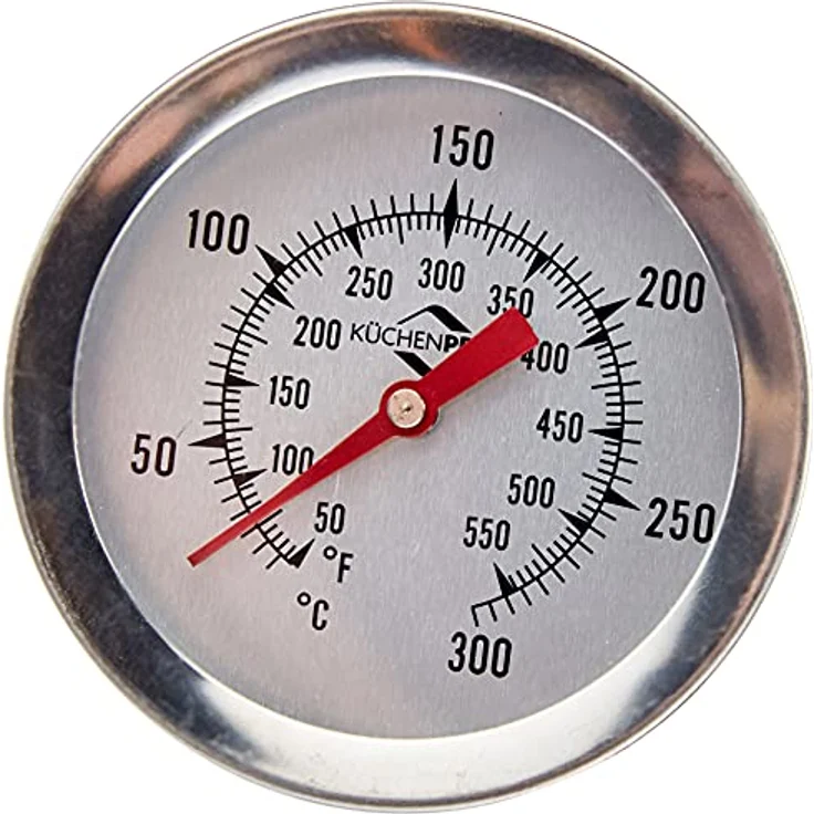 Küchenprofi Frittier-Thermometer aus Edelstahl mit praktischem Clip, Küchenthermometer, Grillthermometer, Fleischthermometer analog, 0 - 300°C, Skala in °C und °F ablesbar, 21,2cm – Bild 2