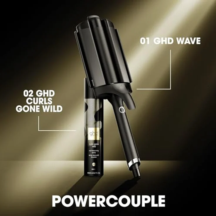ghd Triple Barrel Waver, schwarzer Lockenstab für langanhaltende, lockere Beach Waves mit fortschrittlicher PTC-Heiztechnologie und 185 °C Stylingtemperatur – Bild 7