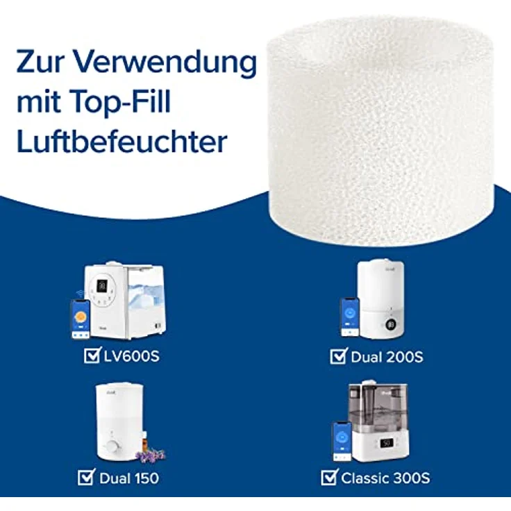 Levoit Luftbefeuchter Ersatzfilter Fängt feine Partikel im Wassertank auf, um die Befeuchtungseffizienz zu verbessern, kompatibel mit Dual150, Dual200S, Classic300(S), LV600S, Weiß, 10 Pack – Bild 4