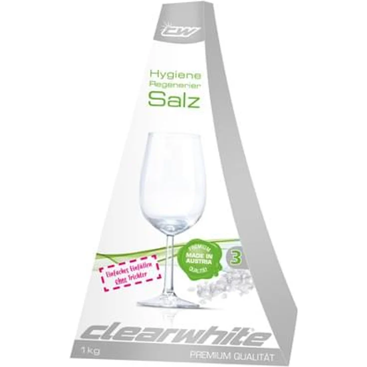 ClearWhite cw Hygiene Regenerier Salz 1000g, Wasserenthärter mit Dosierpyramide und Anti-Kalk-Schutz – Bild 1