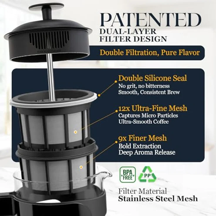 ESPRO French Press P3 mit Kaffeefilter, 1 Liter – Bild 4