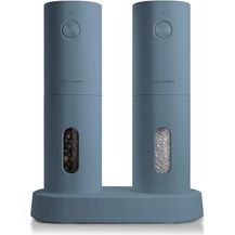 Bild für LARS NYSØM Salz und Pfeffer Mühle Elektrisch 2er Set mit einstellbarem Keramik-Mahlwerk von grob bis fein I Design Gewürzmühlenset Automatisch (2 Stück, Blue Stone)