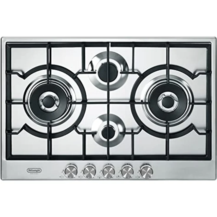 De'Longhi Piano cottura NSL475X, Edelstahl 60 cm, 4 Gasbrenner mit Dual-Brenner und Doppelkrone – Bild 1