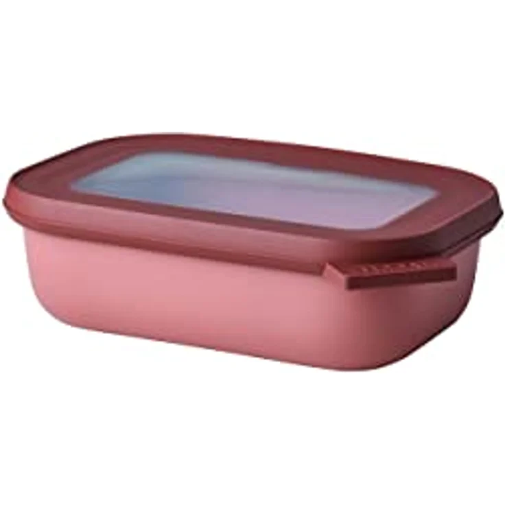 Mepal - Multi Bowl Cirqula Rectangular - Vorratsdose mit Deckel - Geeignet als Luftdichte Aufbewahrungsbox für den Kühlschrank, Mikrowellengeschirr & als Frischhaltedosen - 500 ml - Vivid Mauve – Bild 1