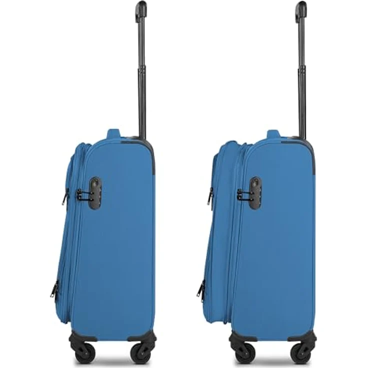 SMARTBOX Weichgepäck Kabinen-Koffer für Damen & Herren | Kleiner Cabin-Trolley 36 x 23 x 57 cm | 4 Rollen & Zahlenschloss | erweiterbar mit Dehnfalte | leichte 2,6 kg (Edition 04) – Bild 2