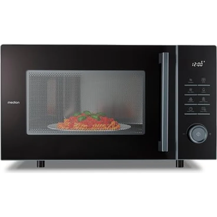 MEDION MD12231 Mikrowelle mit Grill und Heißluftfritteusenfunktion, 25 Liter, 900 Watt, dunkel grau, 11 Programme, 10 Leistungsstufen – Bild 1