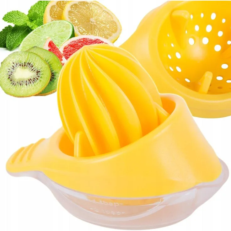 Verk 07213 Manuelle Zitruspresse, Orangensaftpresse für Zitronen und andere Zitrusfrüchte, 50 ml, Gelb