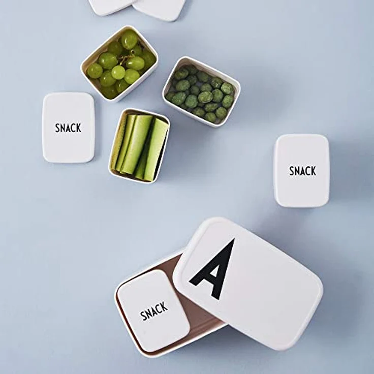 Design Letters Lunch Box, Kunststoff, weiß-schwarz, 18 cm – Bild 6