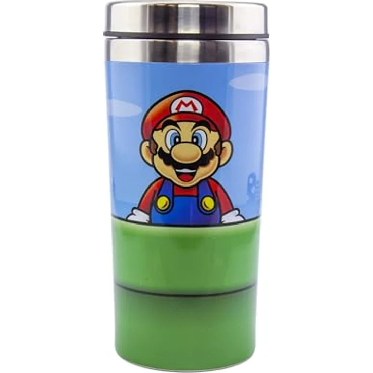 Super Mario Trinkflasche "Warp Pipe", Edelstahl, transparent, Thermoskanne/Reisebecher – Bild 1