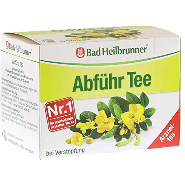 Bad Heilbrunner Abführ Tee, pflanzliches stimulierendes Abführmittel, 15 Filterbeutel à 1,7 g