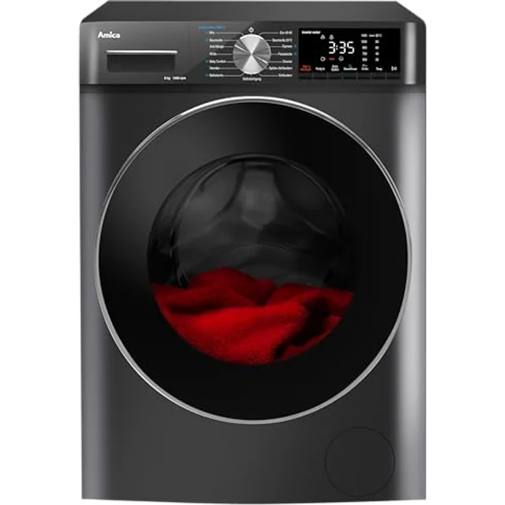 Amica WA 484 085 G Waschmaschine, dunkel Grau, 8,0 kg Fassungsvermögen, Energieeffizienzklasse A – Bild 2