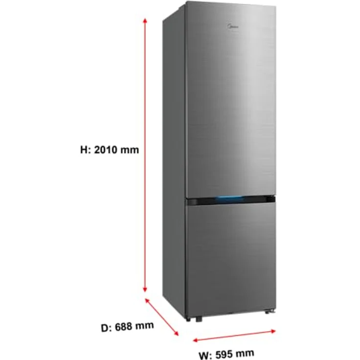 Midea MDRB600MIC46 Kühl-Gefrier-Kombination, Edelstahl, 442 l Gesamtinhalt, No-Frost, Inverter-Technologie, Energieeffizienzklasse C – Bild 6