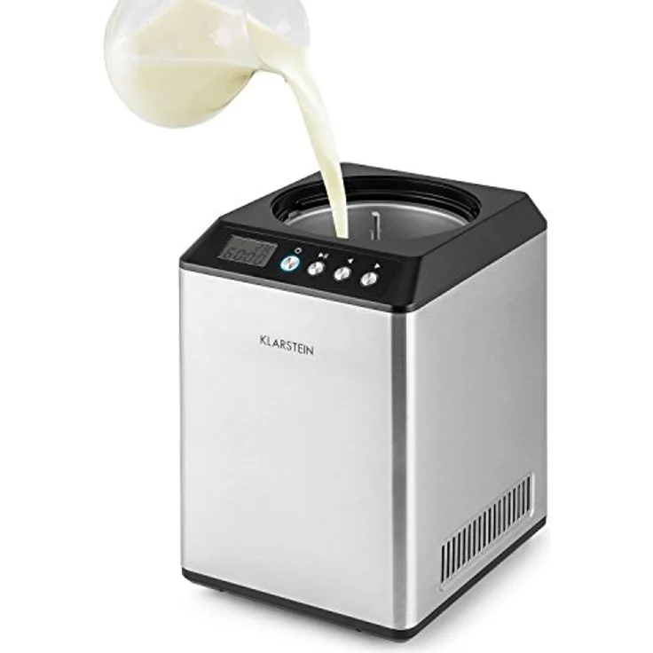 Klarstein Vanilly Sky Family Eismaschine, 250W, Kühlhaltefunktion, 2,5L, Timer, LED-Display, silber – Bild 5