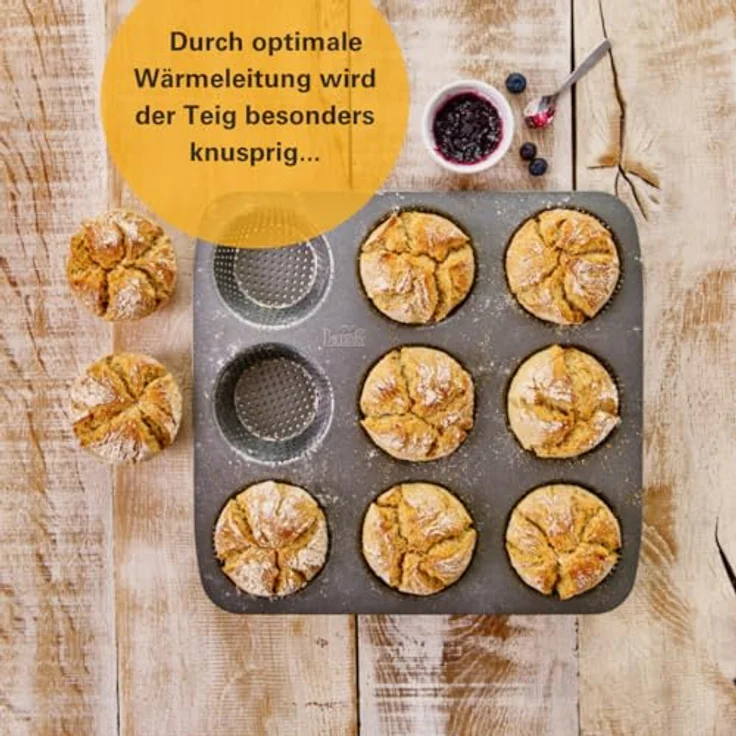 Birkmann RBV 210226, Backofen-Brötchenbackblech, Breite 32 cm, für 9 Stück – Bild 6
