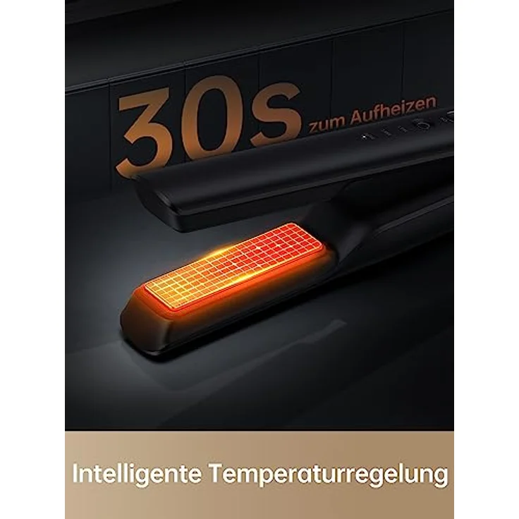 Dreame Hair Glamour Haarglätter, Kabelloser Tragbarer 2-in-1-Glätteisen, Negative Ionen, Gleichmäßige Wärmeverteilung, Drei Temperaturstufen, Schwarz – Bild 4