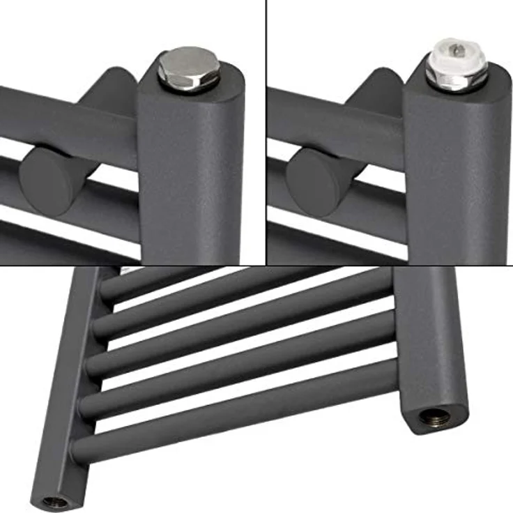 LuxeBath Badheizkörper 600 x 1800 mm, Anthrazit, gebogen mit Seitenanschluss und hoher Wärmeleistung (951 Watt) – Bild 3