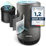 Grundig Luftreiniger Allergiker Air Purifier - Extra leise - Hepa Filter mit Premium AKTIVKOHLEFILTER - Automatikmodus, Luftqualitätsanzeige - 49m2 (Luftreiniger) - Weiß