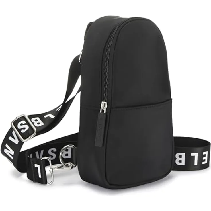 Elbsand Umhängetasche Mini Bag, kleiner Rucksack, Crossbody Bag, Schultertasche, vegan, modischer Logoprint, verstellbarer Riemen