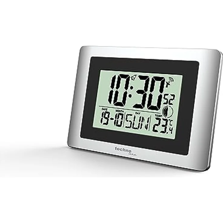 WS8028 Digitale Funkuhr, Wanduhr, Uhr, klein, 22 x 15 cm, Temperaturanzeige, Mondphase – Bild 2