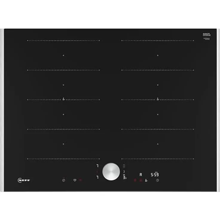 Neff, T67TTX4L0, Autarkes Flex-Induktionskochfeld mit Twist Pad Steuerung, N90, Breite 70 cm, Schwarz mit Rahmen aufliegend, Home Connect