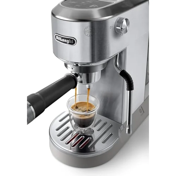 De'Longhi DEDICA DUO, Espressomaschine mit integriertem Milchaufschäumer, Metallic, für 2 Tassen, 4 Speicherplätze – Bild 2
