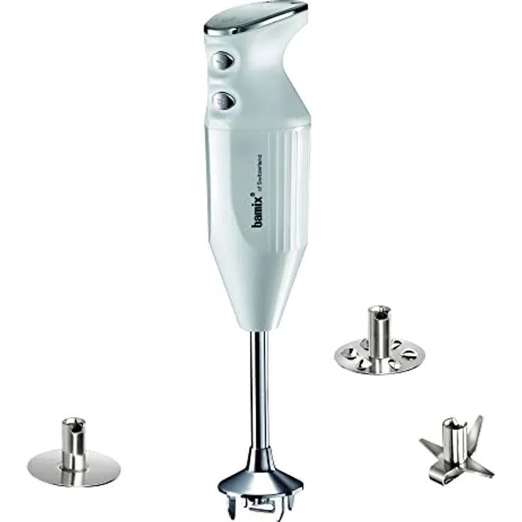 bamix Stabmixer Set M250 PRIME, 250 Watt, 2-Stufen, Made in Switzerland, Weiß/Chrom