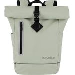 travelite BASICS Roll-Up Rucksack, wasserdichter Freizeitrucksack mit atmungsaktiver Rückwand und reflektierenden Applikationen, schwarz
