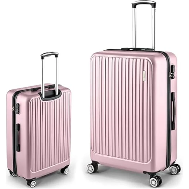 Easy Move ABS Hartschalenkoffer, mittelgroßer Trolley mit 360° Rollen und Zahlen-Schloss, pink, 65 cm – Bild 1