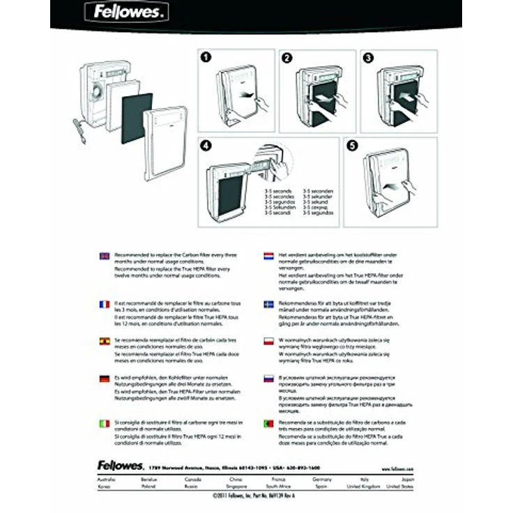 Fellowes HF-230 mittelgroßer HEPA Filter, weiß, 1 Stück – Bild 3