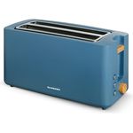 SCHNEIDER Fjord Line Toaster mit 1550 Watt, besonders lange Schlitzen, variable Bräunungssteuerung in 6 Stufen, Auftau-, Aufwärm- und Stop-Funktion, ausziehbare Krümelschublade, petrol blau