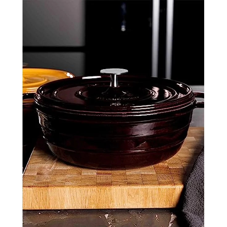 Sallys 'Ela' Deluxe Gusseisentopf - Robustes Kochjuwel für Perfektes Garen (Plum Purple Majolika) – Bild 4
