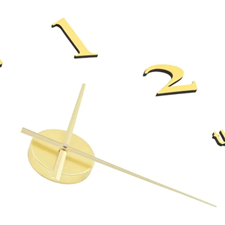 vidaXL 3D Wanduhr Modernes Design 100cm XXL Golden Deko Wand Uhr Wandtattoo – Bild 5