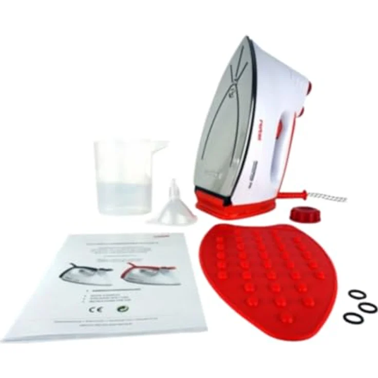 Rotel Professional Extra Dampfbügeleisen Edelstah-/ Keramiklsohle 5bar 800W hoher Dampfdruck beste Gleitfähigkeit kein Verbrennen/Versengen von Textilien … (Edelstahlsohle Rot) – Bild 4