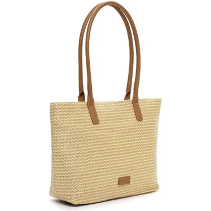 EMILY & NOAH Shopper E&N Bayonne RUE 09, Damen Tasche in mehrfarbiger Flechtoptik mit Reißverschluss und flexiblem Tragegriff – Bild 9