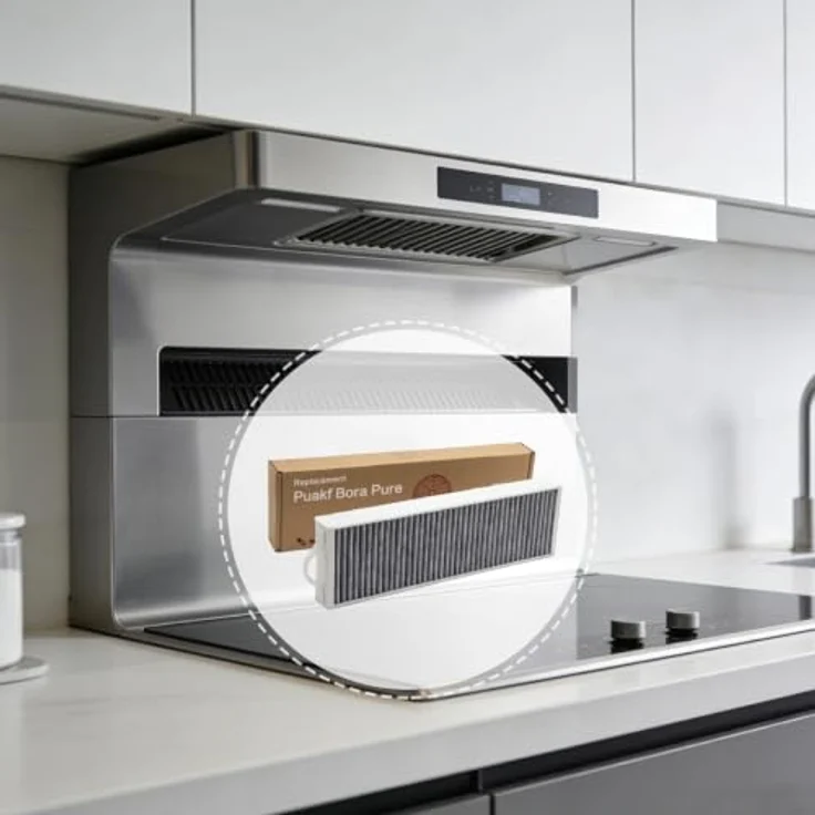 INF Ersatzfilter für Bora Pure Dunstabzugshaube PUAKF PURU PUXU, HEPA-Filter mit verbessertem Geruchs- und Partikelfiltersystem, grau – Bild 2