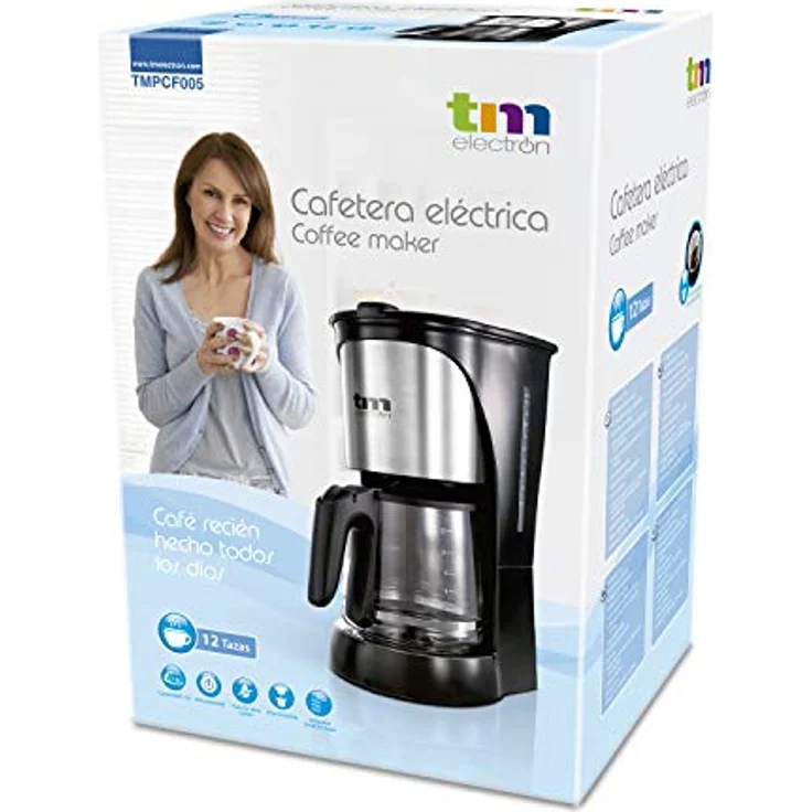 TM Electron Filterkaffeemaschine 1000W 1,5 L 12 Kopper, schwarz – Bild 7