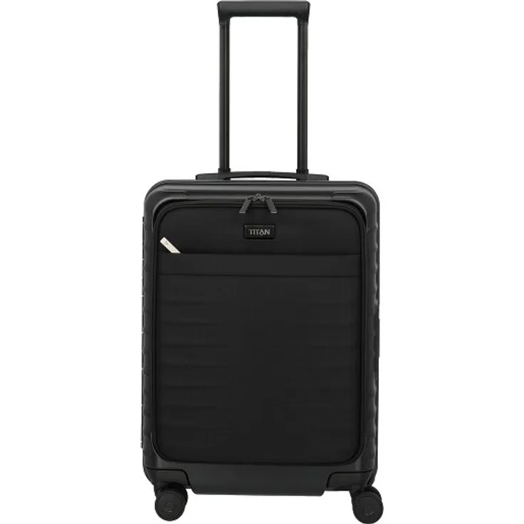 Titan Overseas 4 Rollen Trolley 55 cm, Nachtshade Schwarz, 100% Polycarbonat, für sicheres Reisen